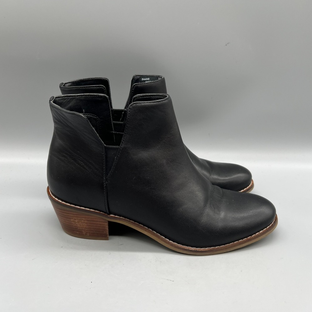 Cole Haan Boots Womens 6.5 Black Leather Grand OS Ankle Block Heel Booties Shoes